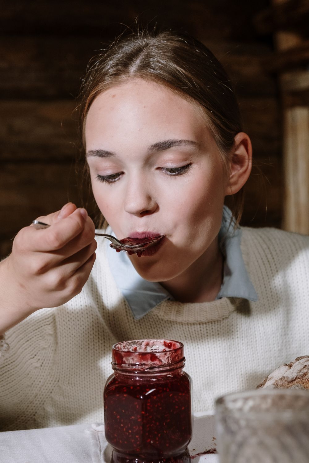 Homemade berry jam in a jar